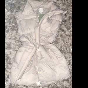 Tie Belt Puffer Vest